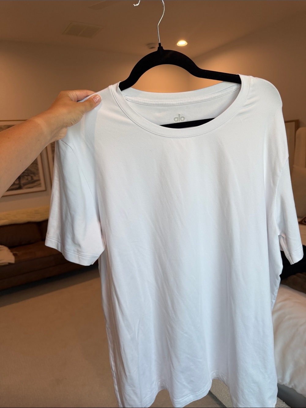 ALO Yoga Men’s White Crewneck Short Sleeve Tee